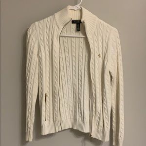 Cream Zip-up Ralph Lauren Sweater